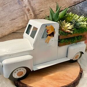 Hand painted faux succulent truck.